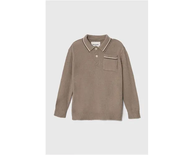 Abercrombie & Fitch pulover copii culoarea maro, light