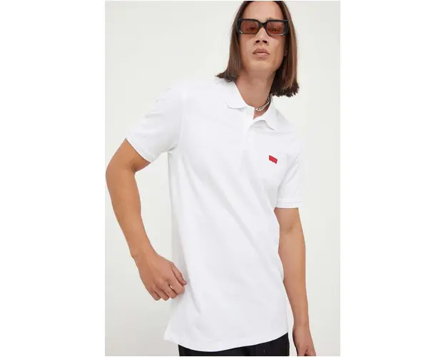 Levi's tricou polo barbati, culoarea alb, cu imprimeu