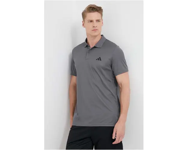 adidas Performance polo de antrenament Train Essentials culoarea gri, neted