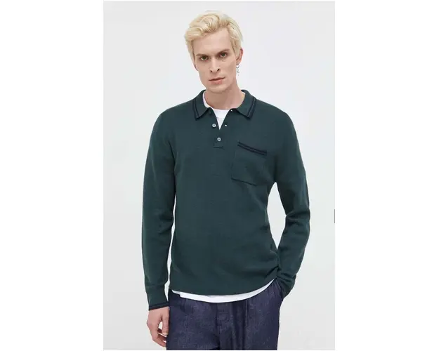 Abercrombie & Fitch pulover barbati, culoarea verde, light