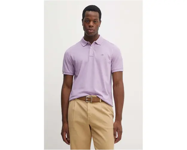 Gant polo de bumbac culoarea negru, neted