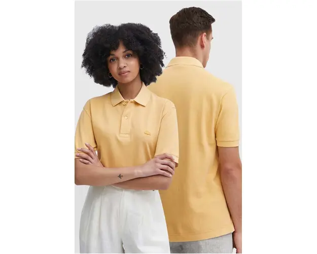 Lacoste polo de bumbac culoarea portocaliu, neted, PH3450 S0I