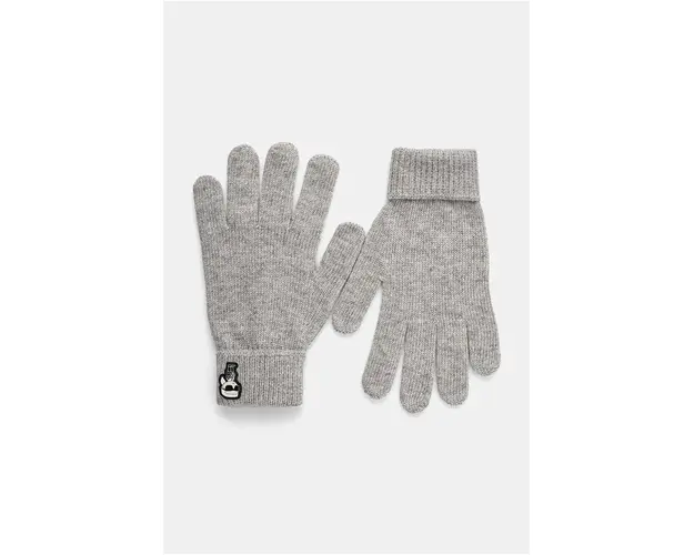 Karl Lagerfeld manusi din amestec de casmir culoarea gri