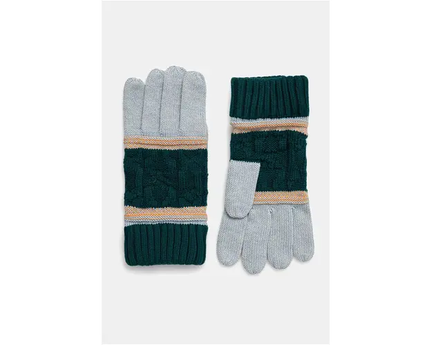 Smartwool manusi Popcorn Cable femei, culoarea verde