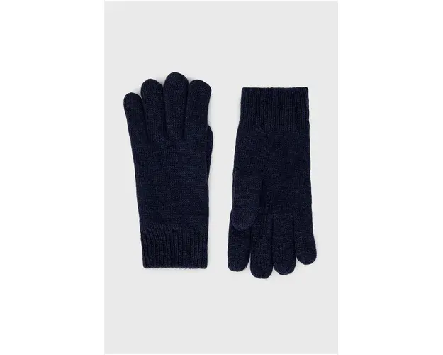 Barbour manusi de lana Carlton culoarea albastru marin