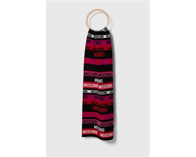 Moschino esarfa de lana culoarea violet, modelator