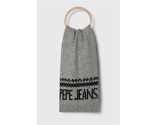 Pepe Jeans fular femei, culoarea gri, modelator