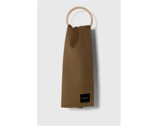 Herskind esarfa de lana culoarea maro, neted