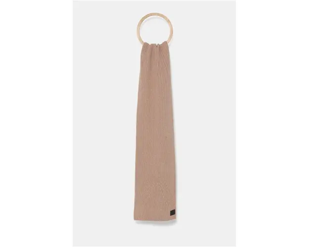 AllSaints esarfa din amestec de lana culoarea maro, neted