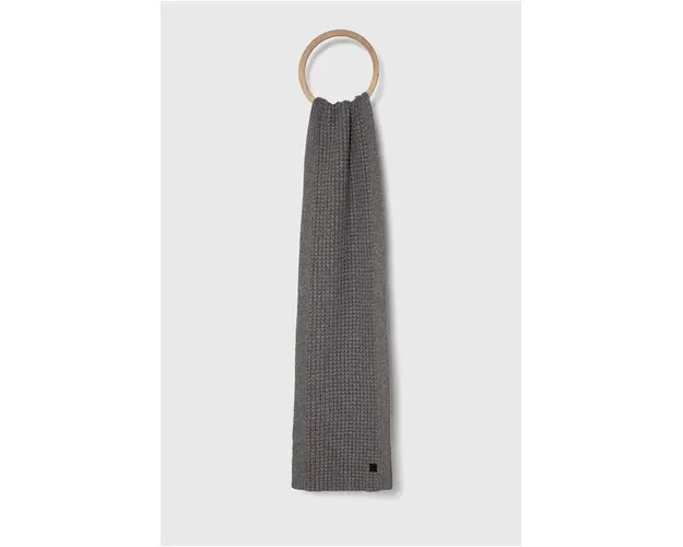 AllSaints esarfa din amestec de lana culoarea gri, neted