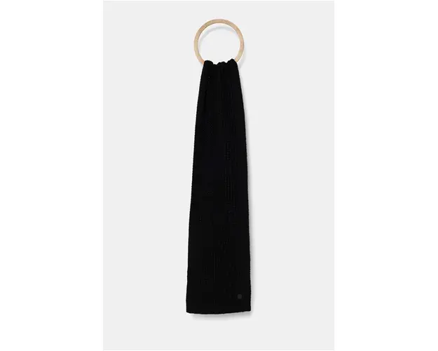 AllSaints esarfa din amestec de lana culoarea negru, neted