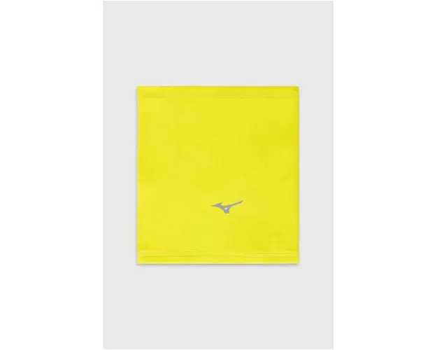 Mizuno fular impletit Warmalite Triwarmer culoarea galben, cu imprimeu