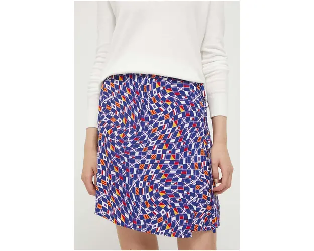 Tommy Jeans fusta culoarea albastru marin, mini, creion