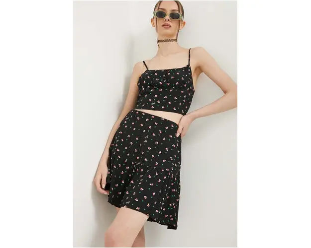 Tommy Jeans fusta culoarea negru, mini, evazati