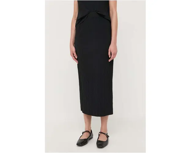 Max Mara Leisure fusta culoarea negru, midi, drept