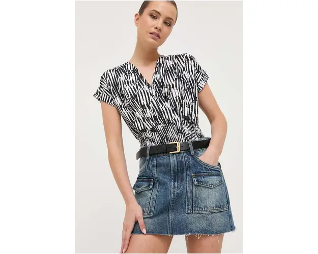 Miss Sixty fusta jeans culoarea albastru marin, mini, drept