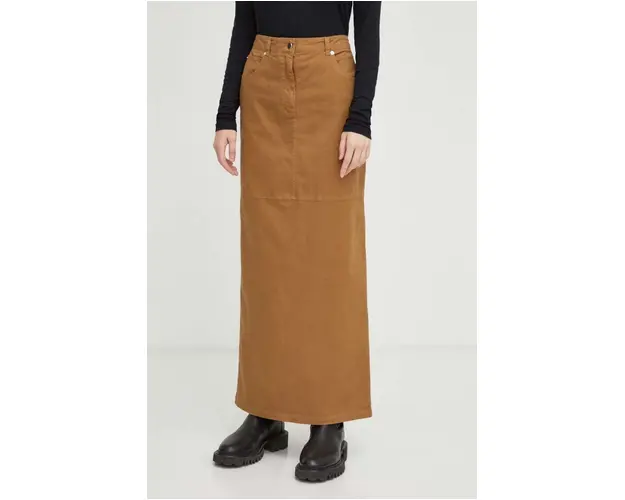 Herskind fusta culoarea maro, maxi, drept