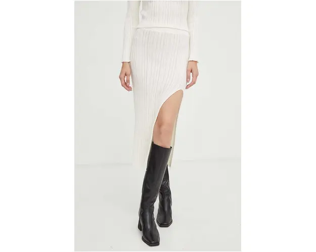 Alohas fusta culoarea bej, midi, creion