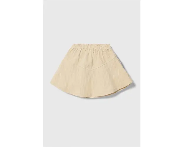 United Colors of Benetton fusta din catifea pentru copii culoarea bej, mini, evazati