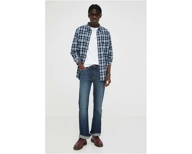 Levi's jeansi 527 SLIM BOOT CUT barbati, culoarea albastru marin