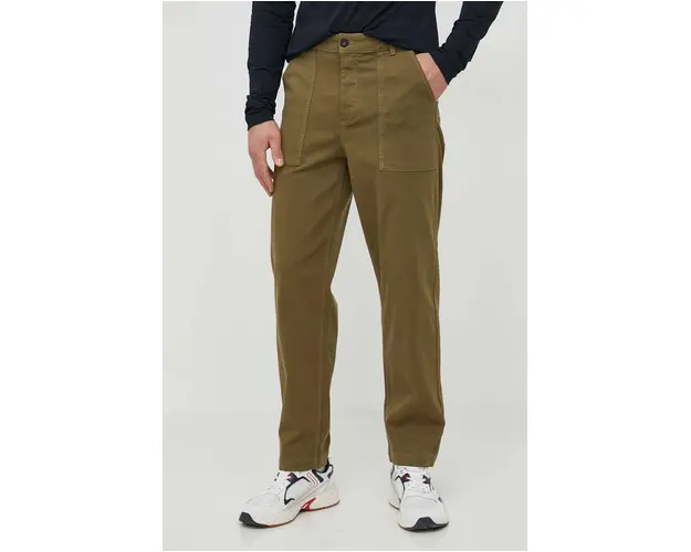 United Colors of Benetton pantaloni barbati, culoarea verde, drept