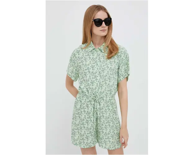 Pepe Jeans salopeta culoarea verde, cu guler