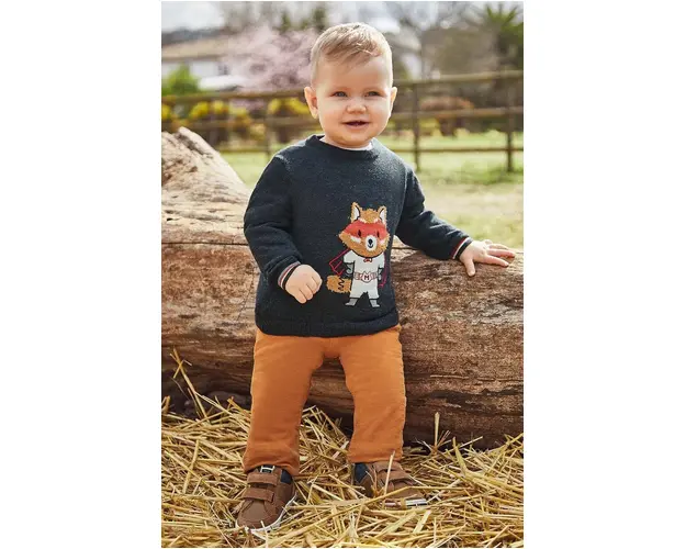 Mayoral pantaloni bebe culoarea bej, neted