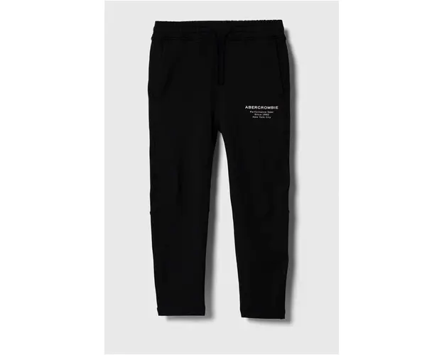 Abercrombie & Fitch pantaloni de trening pentru copii culoarea negru, neted