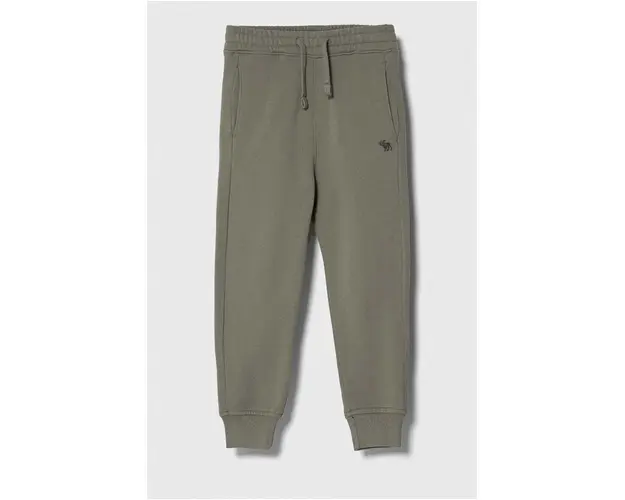 Abercrombie & Fitch pantaloni de trening pentru copii culoarea verde, neted