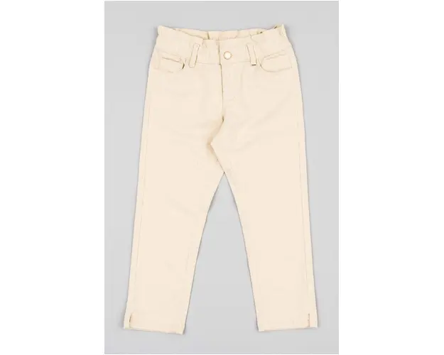 zippy pantaloni copii culoarea bej, neted