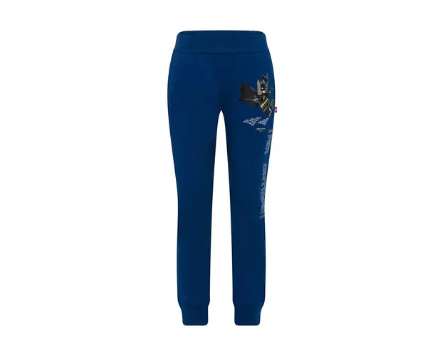Lego pantaloni de trening din bumbac pentru copii culoarea albastru marin, cu imprimeu