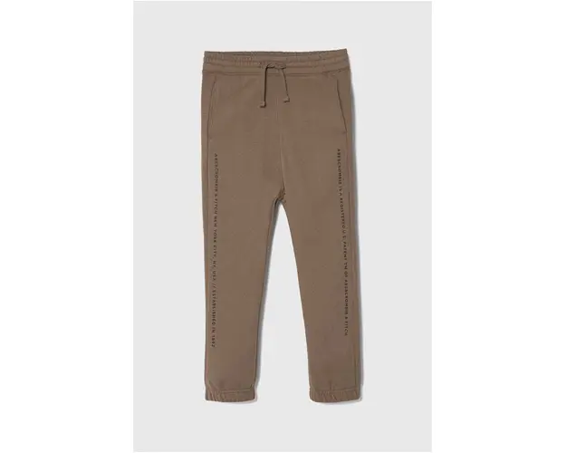 Abercrombie & Fitch pantaloni de trening pentru copii culoarea verde, cu imprimeu