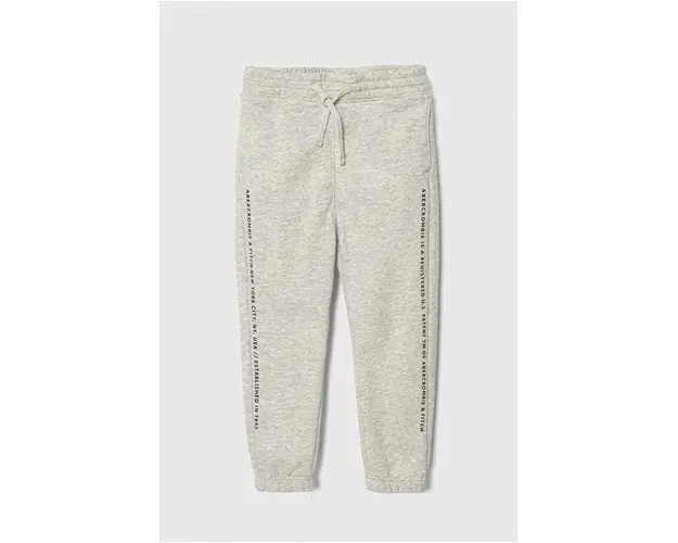 Abercrombie & Fitch pantaloni de trening pentru copii culoarea gri, cu imprimeu