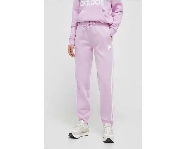 adidas pantaloni de trening culoarea roz, cu imprimeu