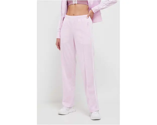 adidas Originals pantaloni de trening culoarea roz, cu imprimeu