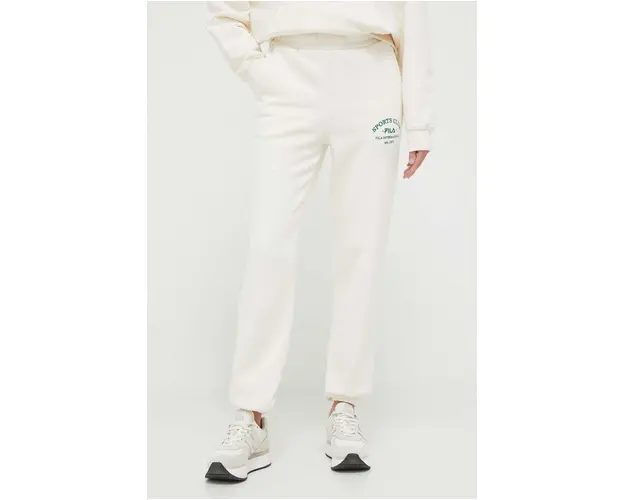 Fila pantaloni de trening culoarea bej, cu imprimeu