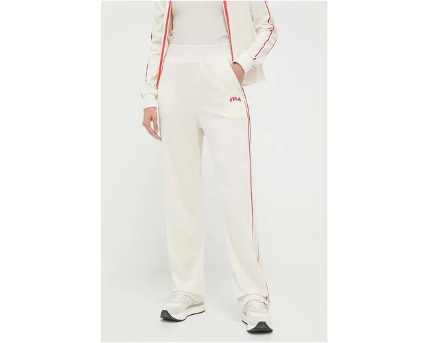 Fila pantaloni de trening culoarea bej, neted