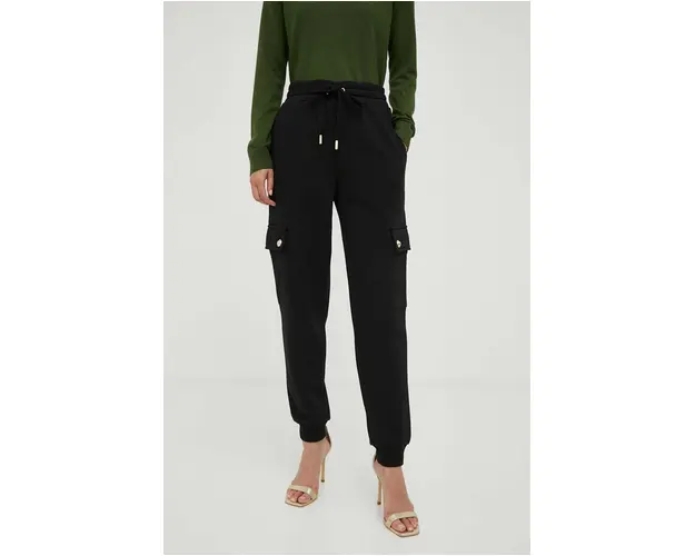 MICHAEL Michael Kors pantaloni de trening din bumbac culoarea negru, neted