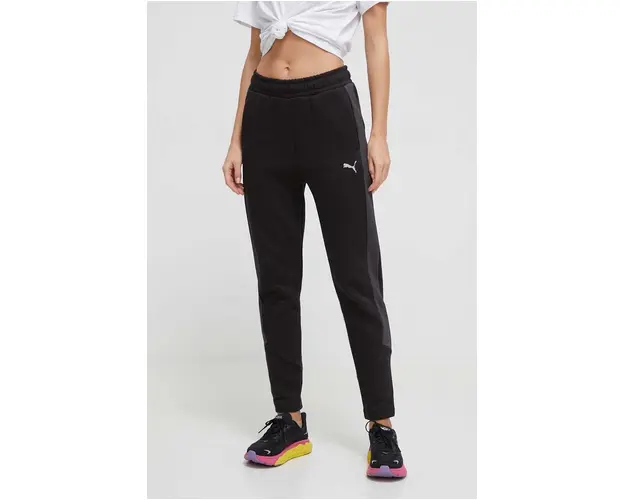 Puma pantaloni de antrenament Evostripe culoarea negru, neted