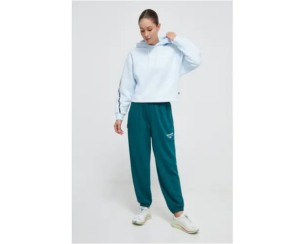 Puma pantaloni de trening culoarea verde, neted