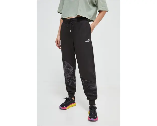 Puma pantaloni de trening culoarea negru, neted