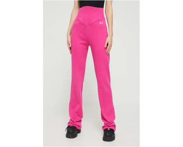 Chiara Ferragni pantaloni de trening din bumbac culoarea roz, neted