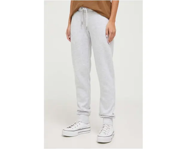Superdry pantaloni de trening culoarea gri, melanj
