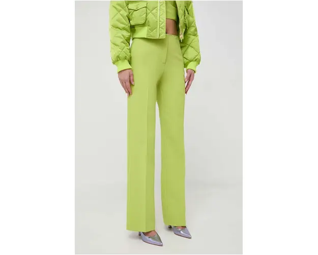 MAX&Co. pantaloni x Anna Dello Russo femei, culoarea verde, drept, high waist