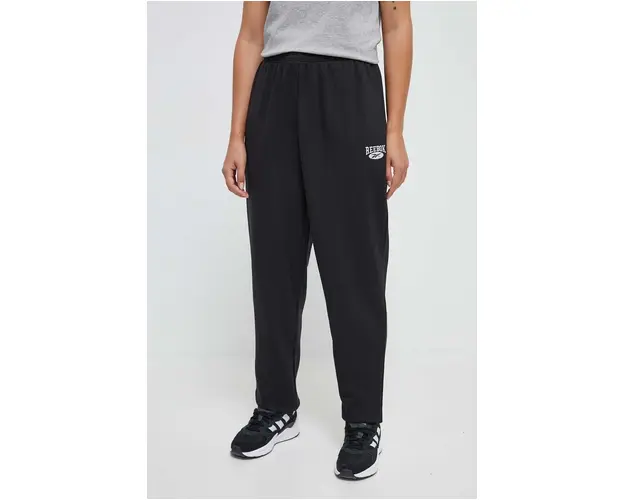 Reebok Classic pantaloni de trening din bumbac culoarea negru, neted