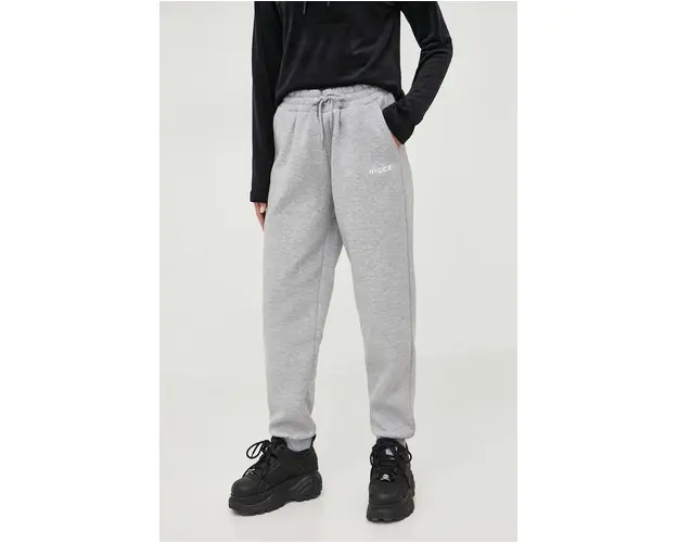 Nicce pantaloni de trening culoarea gri, melanj