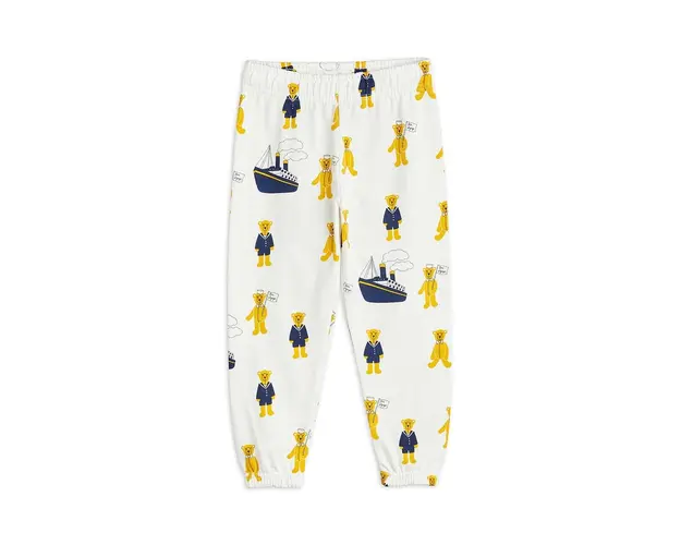Mini Rodini pantaloni de trening din bumbac pentru copii culoarea alb, modelator