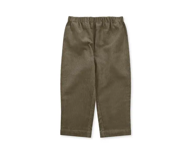 Konges Sløjd pantaloni de bumbac pentru copii culoarea verde, neted
