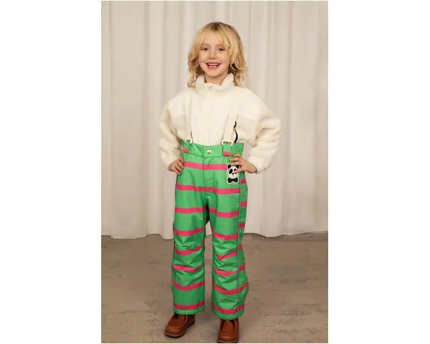 Mini Rodini pantaloni de schi pentru copii culoarea verde, modelator