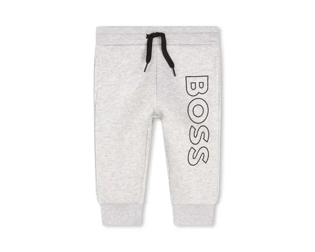 BOSS pantaloni de trening pentru copii culoarea gri, cu imprimeu